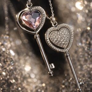 Authentic Swarovski Swivel Heart Key Necklace – 4 Looks in One ✨